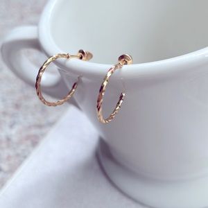 Dainty small twisted open hoop earrings